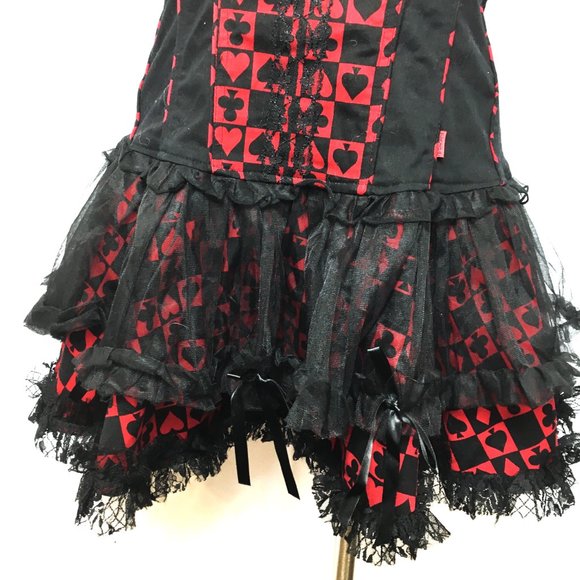 TRIPP NYC Y2K VTG Goth Corset Dress Layered Tutu Skirt LRG - Picture 8 of 16